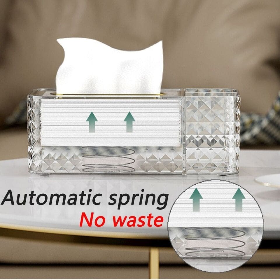 3 Compartment Diamond Tissue Box, Sundries Makeup Paper Storage Box, Napkin Remote Control Storage Box, Spring Tissue Paper Box, Crystal Rectangular Scarf Box 3 Compartment Diamond Tissue Box, Sundries Makeup Paper Storage Box, Napkin Remote Control Storage Box, Spring Tissue Paper Box, Crystal Rectangular Scarf Box